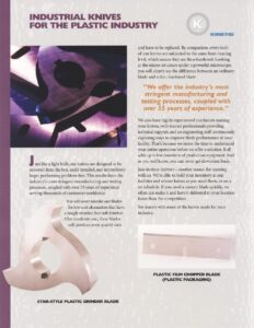 Plastic Industry pdf with information and blades