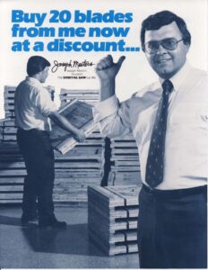 buy blades advertisement in black and white